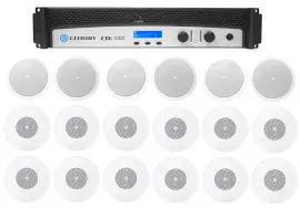 Crown CDi1000 500w 70V Commercial Amplifier+6 Main+12 Background Music Speakers