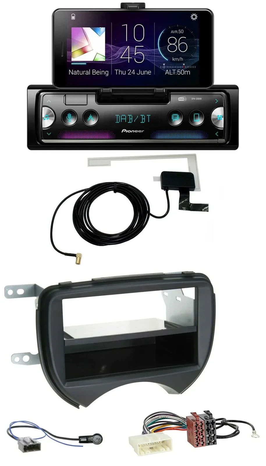 Pioneer DAB Bluetooth MP3 USB Autoradio für Nissan Micra K13 10-13 schwarz
