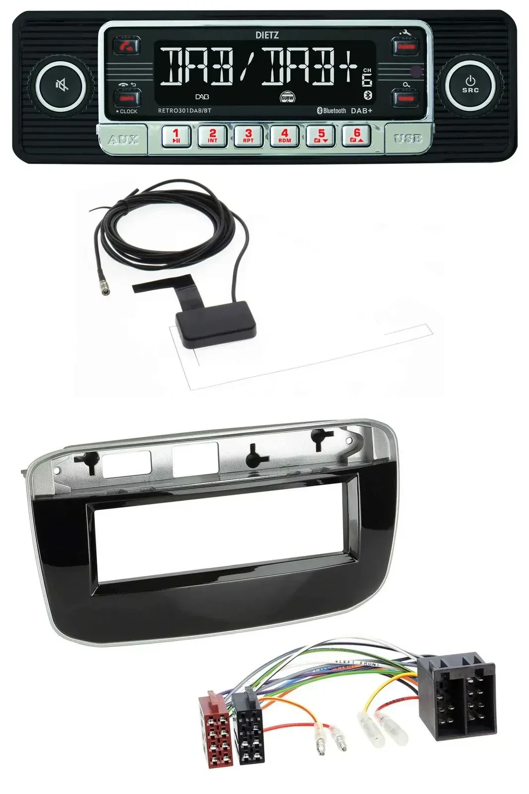 Автомагнитола для Fiat Punto/Punto Evo (с 2011) Dietz DAB, Bluetooth, USB, MP3