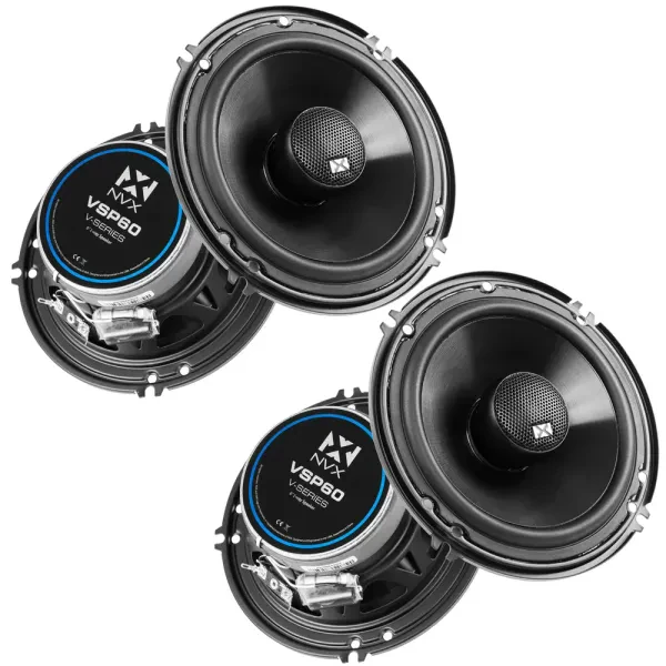 (2 Pairs) NVX VSP60 400W RMS 6" V-Series 2-Way Coaxial Car Speakers
