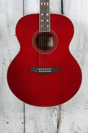 Ibanez AJ70M1E Jumbo Acoustic Electric Guitar Solid Spruce Top Wine Red Finish