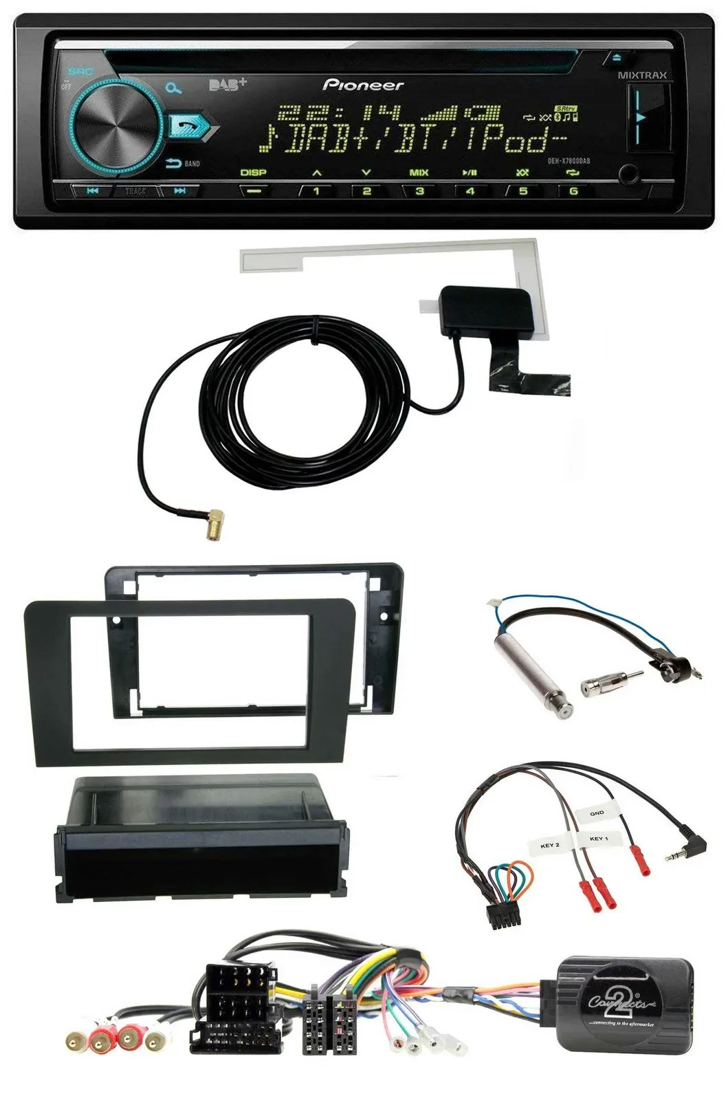 Pioneer MP3 Lenkrad CD USB DAB Autoradio für Audi A3 Symphony ISO 8P 2003-2006