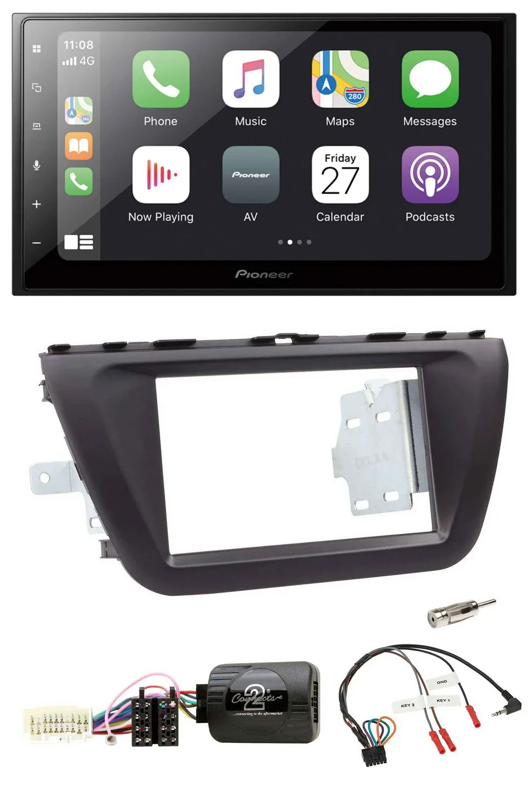 Pioneer Lenkrad Bluetooth DAB 2DIN USB Autoradio für Suzuki SX4 ab 2013