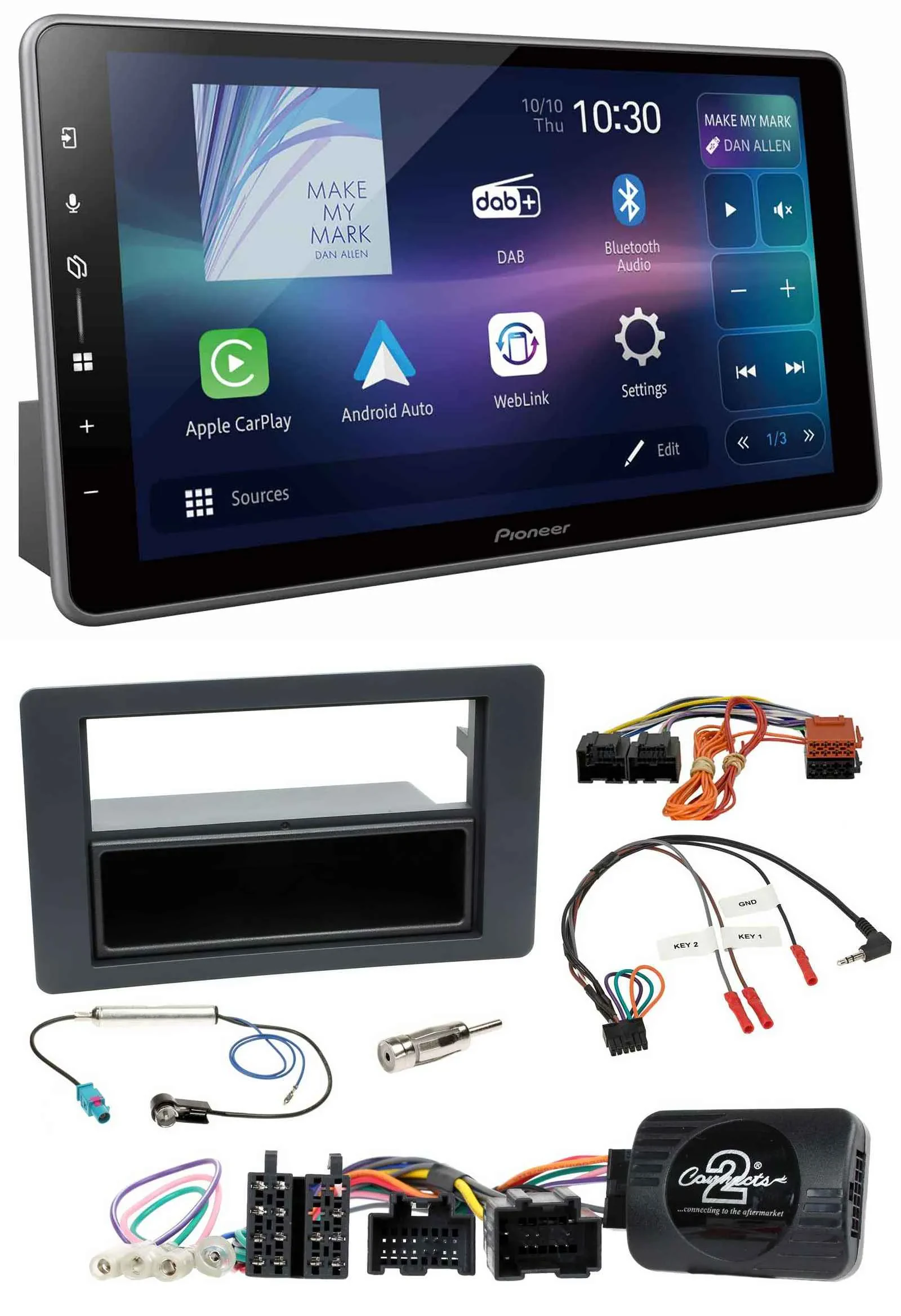 Pioneer Bluetooth USB DAB Lenkrad Autoradio für Saab 9-5 YS3E Facelift 2005-2011