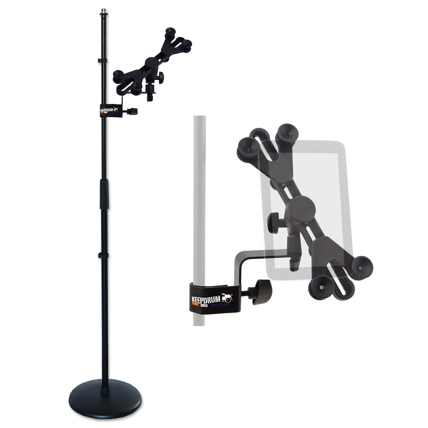 Микрофонная стойка keepdrum MS015 прямая с держателем для планшета