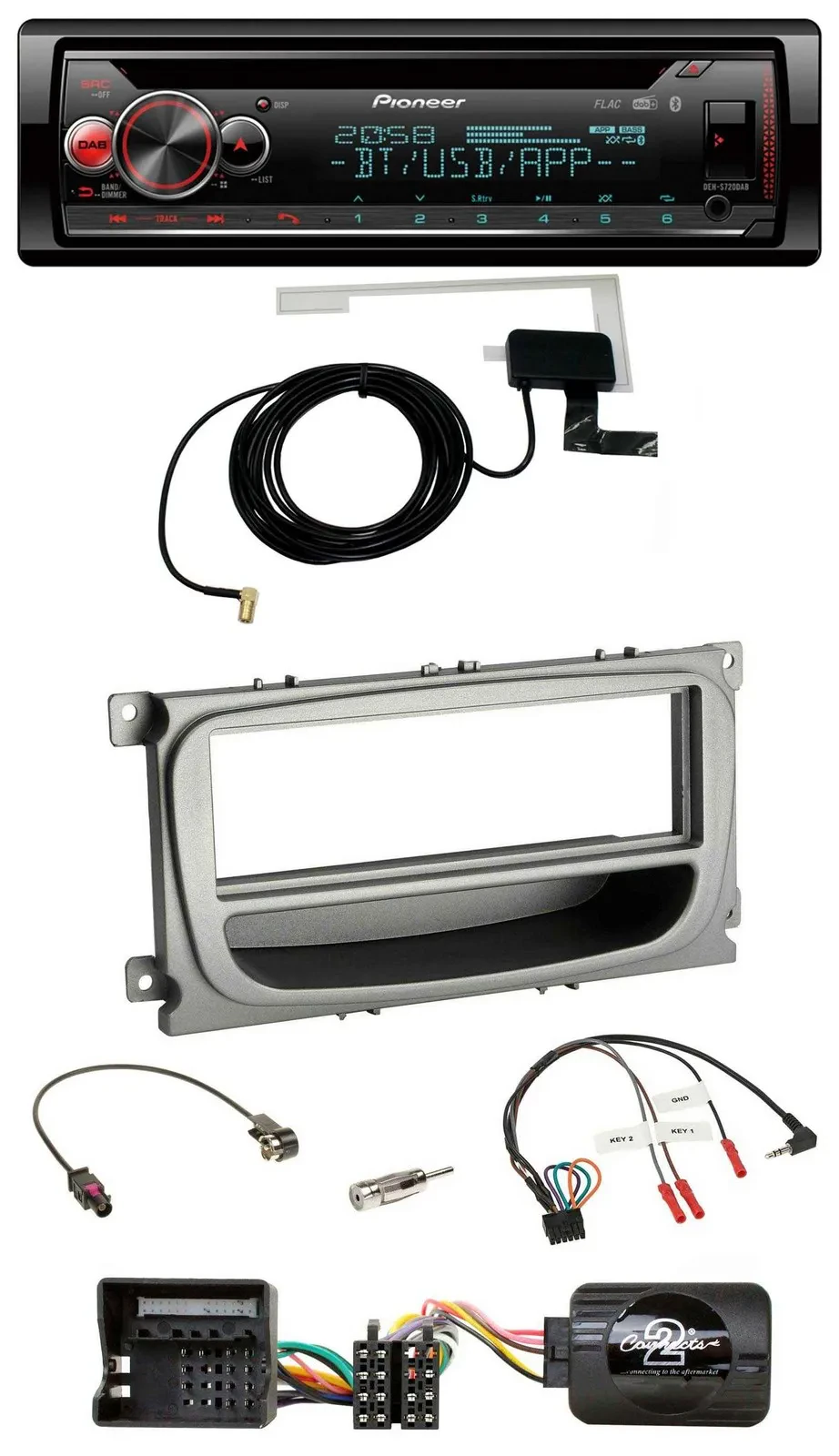 Pioneer DAB CD Lenkrad USB Bluetooth Autoradio für Ford C-Max Focus Galaxy ab 07