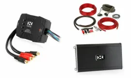 NVX VAD10004 1000W 4-Channel Marine Amplifier w/ Line Output Converter & Amp Kit