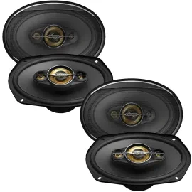 (2-Pairs) Pioneer TS-A6971F 400W 6x9" 4-Way Coaxial Car Speakers