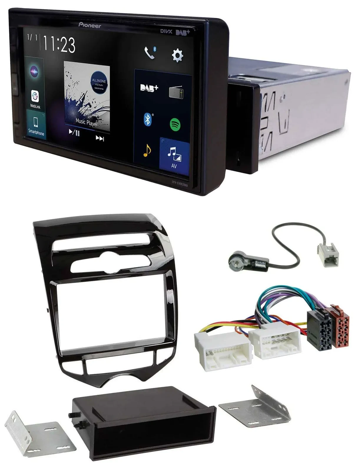 Автомагнитола Pioneer для Hyundai ix20 (с 2010) DAB, MP3, Bluetooth, USB, совместима с автоматическим климат-контролем