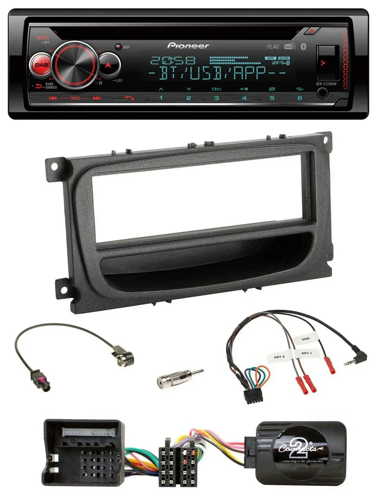 Автомагнитола Pioneer для Ford Mondeo/S-Max 2007–2014, DAB, CD, Bluetooth, USB