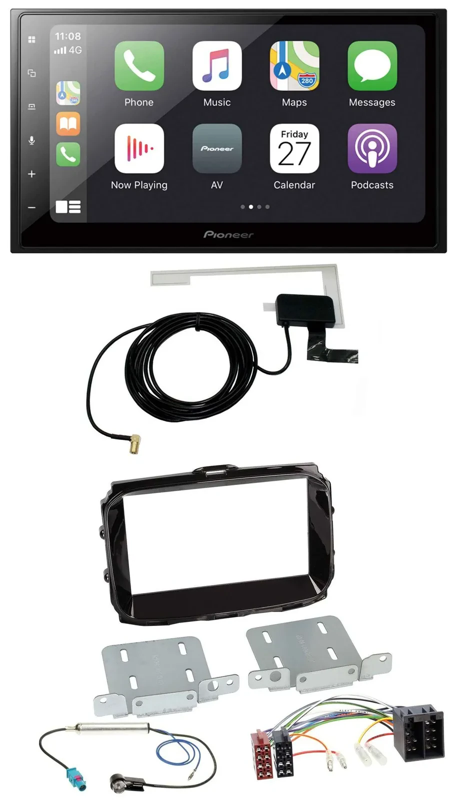 Автомагнитола Pioneer 2DIN Bluetooth DAB USB для Alfa Romeo (ISO, с 2013), черный глянец