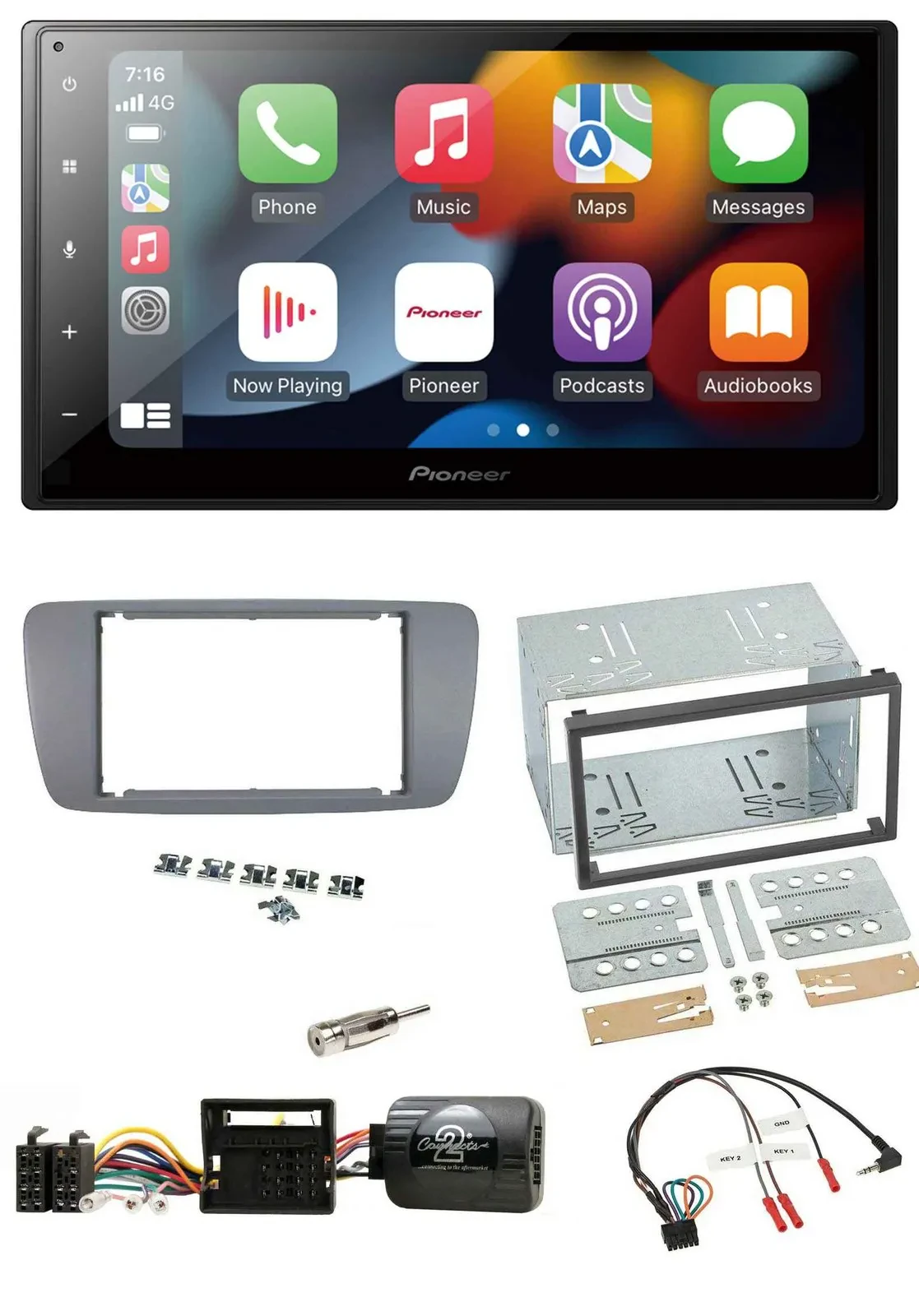 Pioneer DAB Bluetooth 2DIN USB Lenkrad Autoradio für Seat Ibiza ab 08 conemaragr