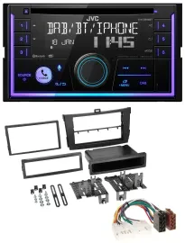 JVC MP3 USB 2DIN DAB Bluetooth CD Autoradio für Toyota Corolla 09-13 schwarz