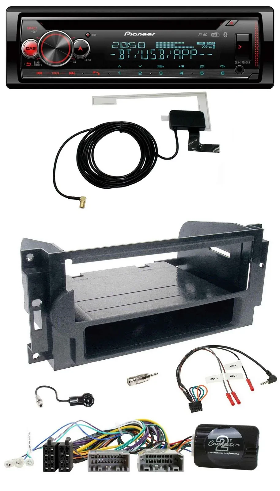 Pioneer DAB CD Lenkrad USB Bluetooth Autoradio für Dodge / Jeep