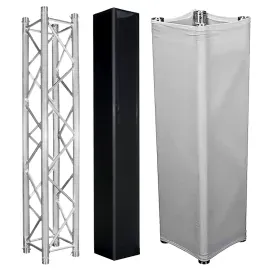Global Truss SQ-4112 6.56FT/2.0m Square Box Segment w. White + Black Scrim Cover