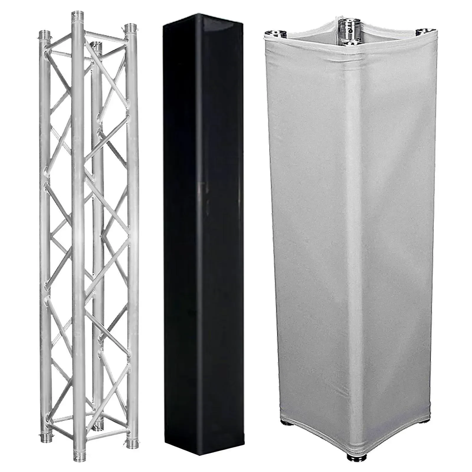 Global Truss SQ-4112 6.56FT/2.0m Square Box Segment w. White + Black Scrim Cover