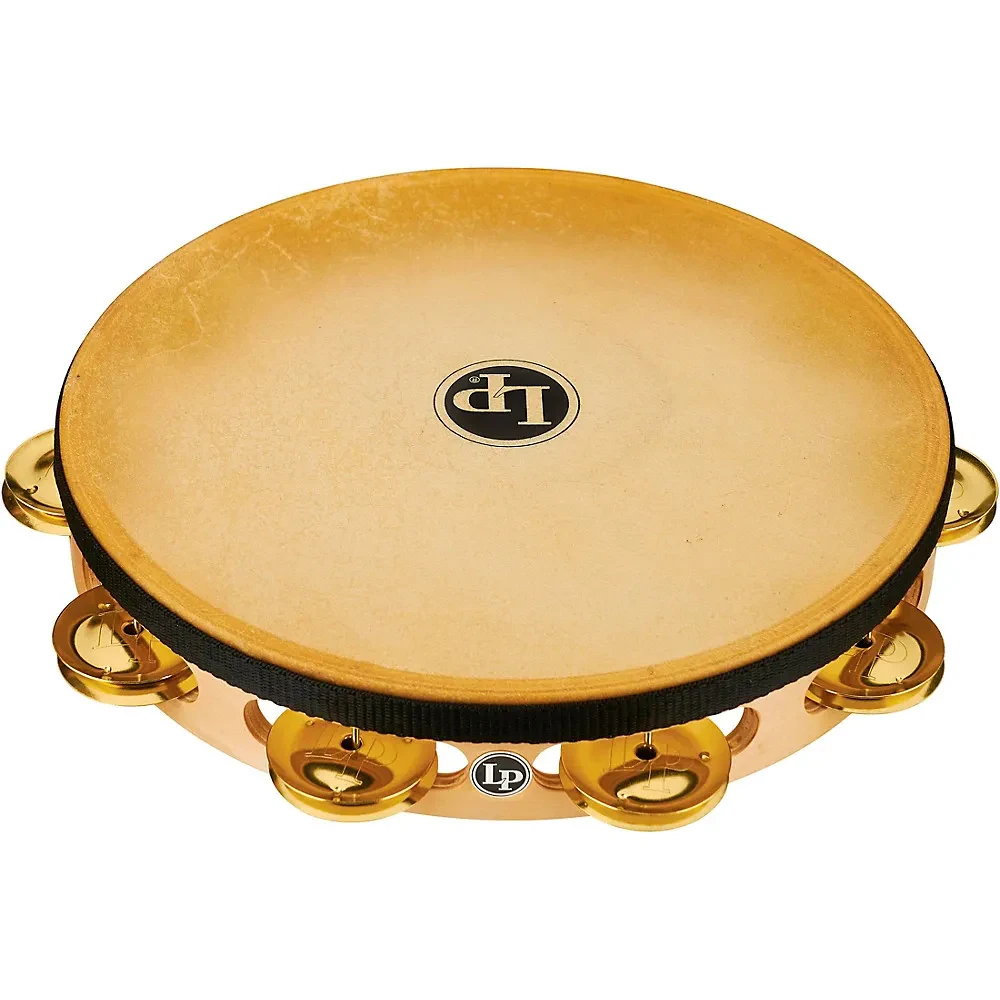 Тамбурин Latin Percussion LP383-BR 10", однорядный, с мембраной, латунь