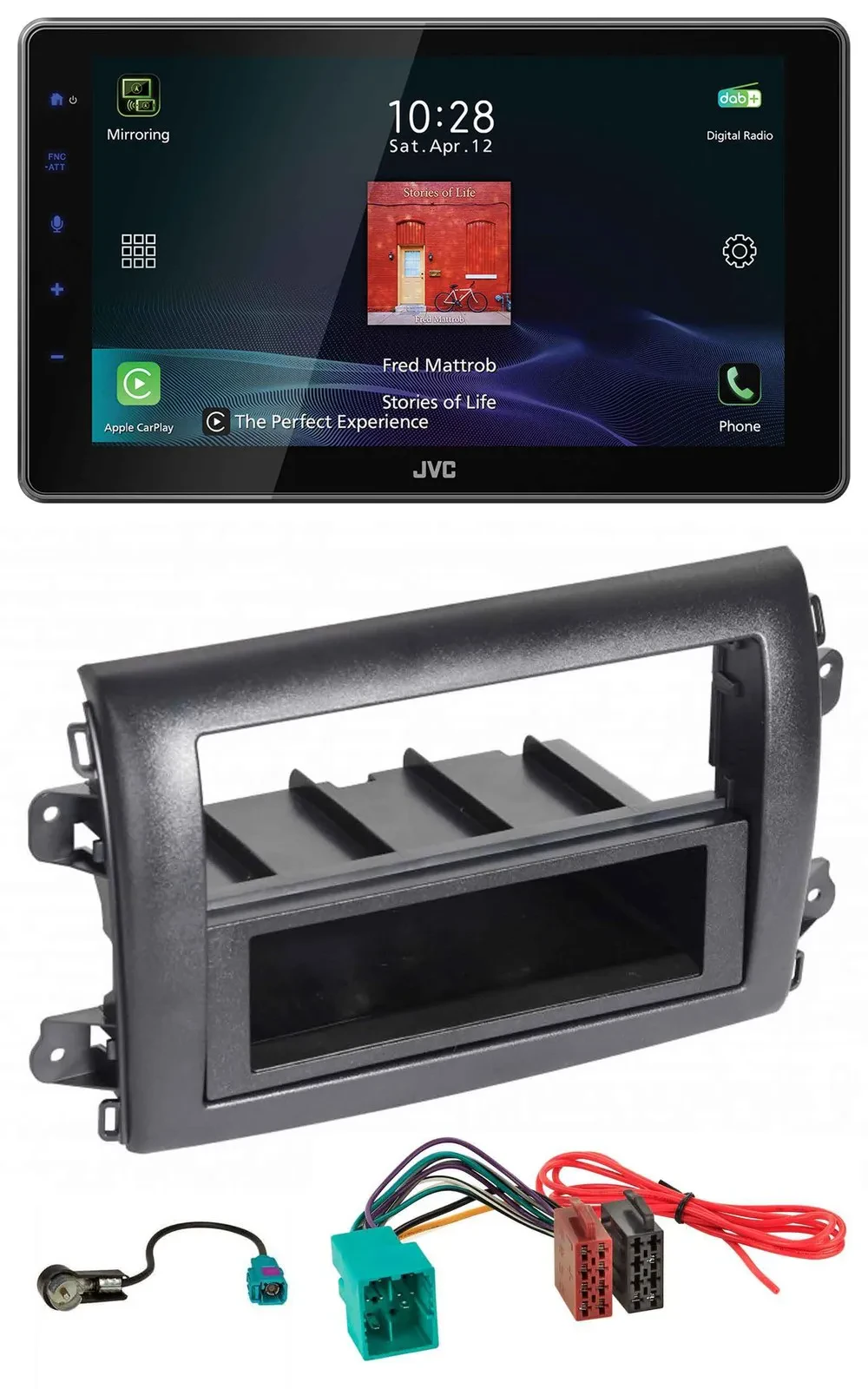 JVC DAB MP3 Bluetooth USB Autoradio für Fiat Ducato (Serie 8, ab 2021)