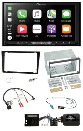 Pioneer 2DIN Lenkrad USB DAB DVD Bluetooth Autoradio für Opel Corsa C schwarz
