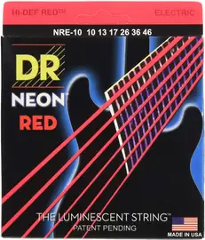 Струны для электрогитары DR Strings NRE-10 Neon Red 10-46