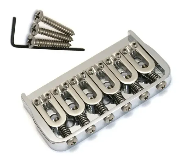 Hipshot 6-String Hardtail Fixed Electric Guitar Bridge .125" - CHROME