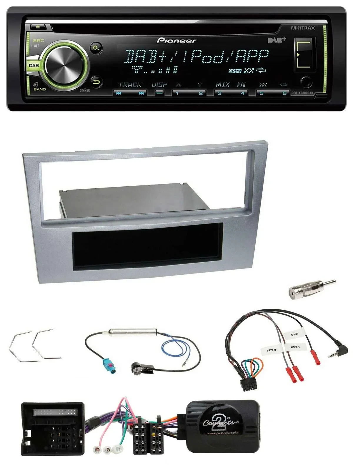 Pioneer DAB USB MP3 Lenkrad CD Autoradio für Opel Astra H Zafira B Corsa D matt-