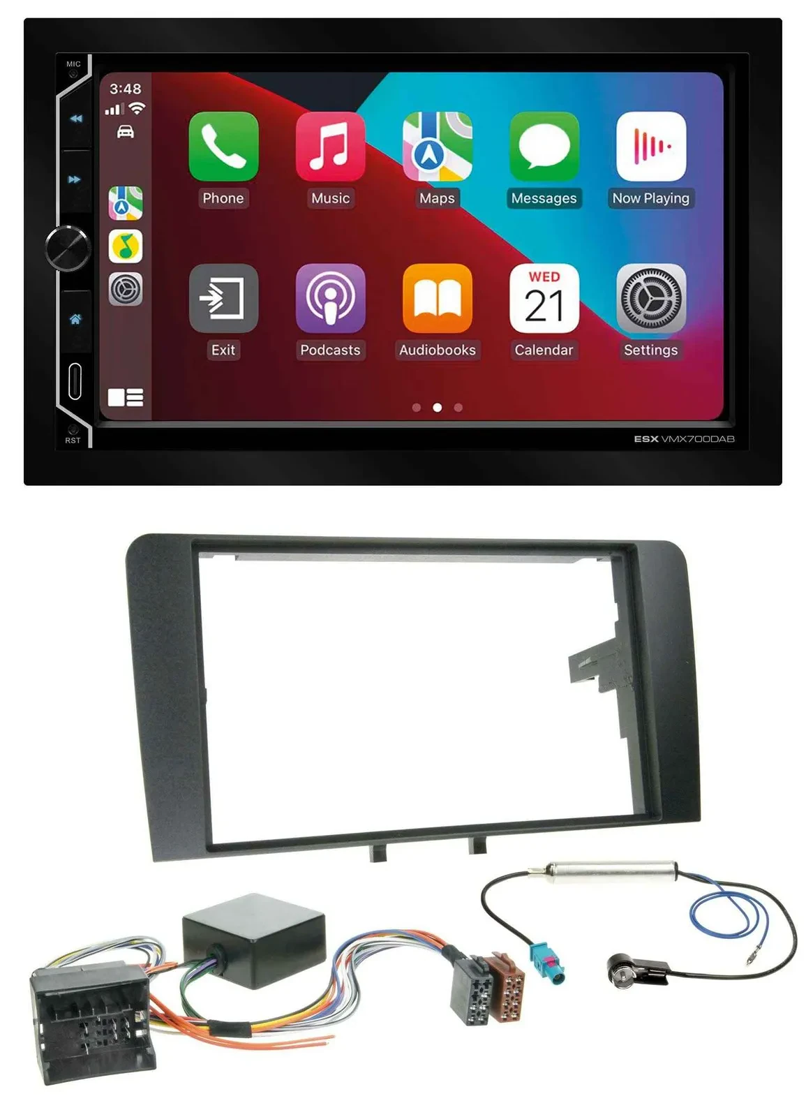 ESX 2DIN DAB USB MP3 Bluetooth Autoradio für Audi A3 06-12 8P Infinity Aktivsyst