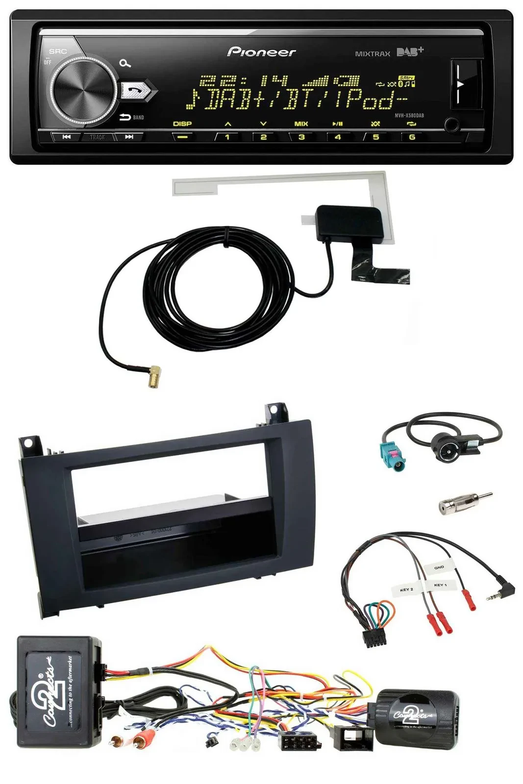 Автомагнитола для Mercedes SLK R171 (2004–2011) Pioneer Bluetooth, DAB, USB
