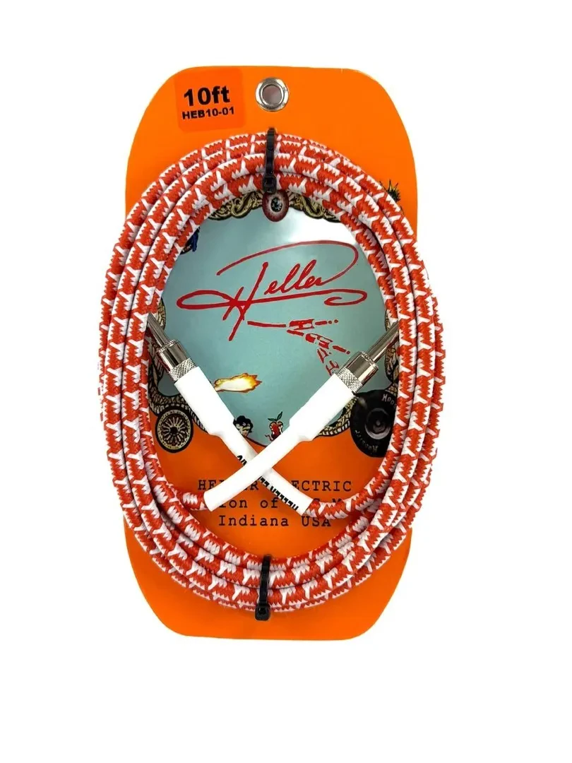 Кабель инструментальный Henry Heller HEB10-01 джек 6.35 мм–джек 6.35 мм, 10' (3.05 м), цвет оранжево-белый твид