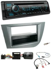 Kenwood Bluetooth USB CD Lenkrad DAB Autoradio für Seat Leon 2005-2010 dunkelgra