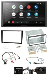Pioneer USB 2DIN DAB Lenkrad Bluetooth Autoradio für Opel Corsa C schwarz