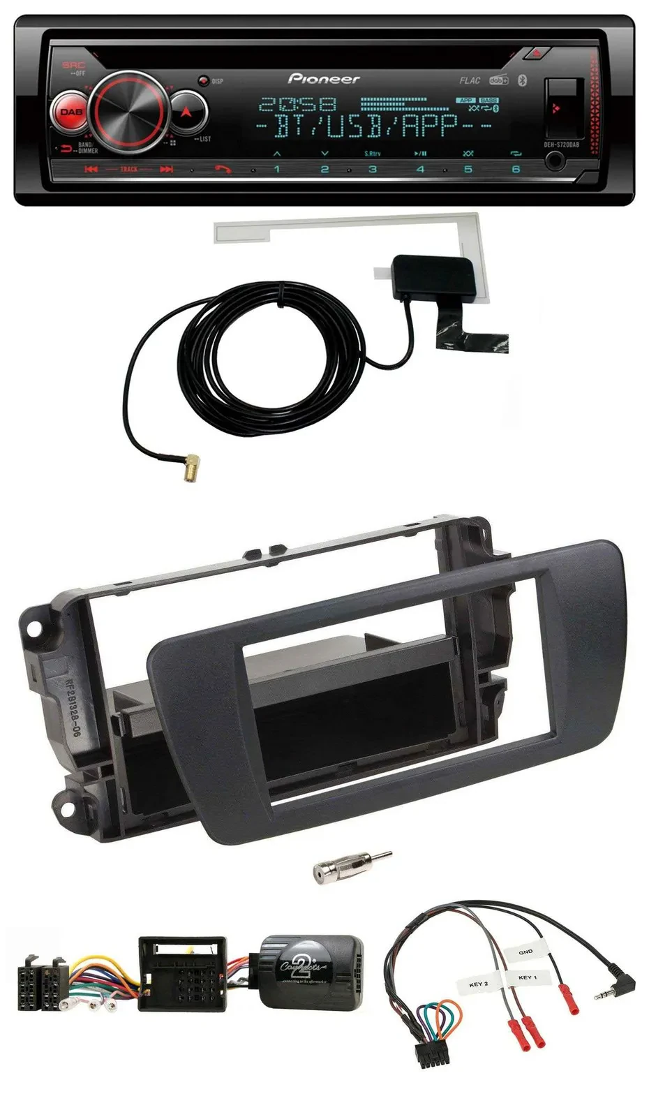 Автомагнитола Pioneer DAB, CD, USB, Bluetooth, для Seat Ibiza, чёрный