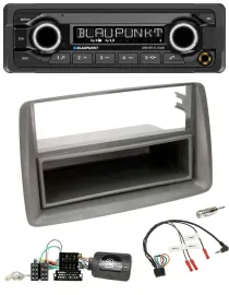 Blaupunkt Bluetooth DAB Lenkrad USB Autoradio für Fiat Panda 169 2007-2012 grau