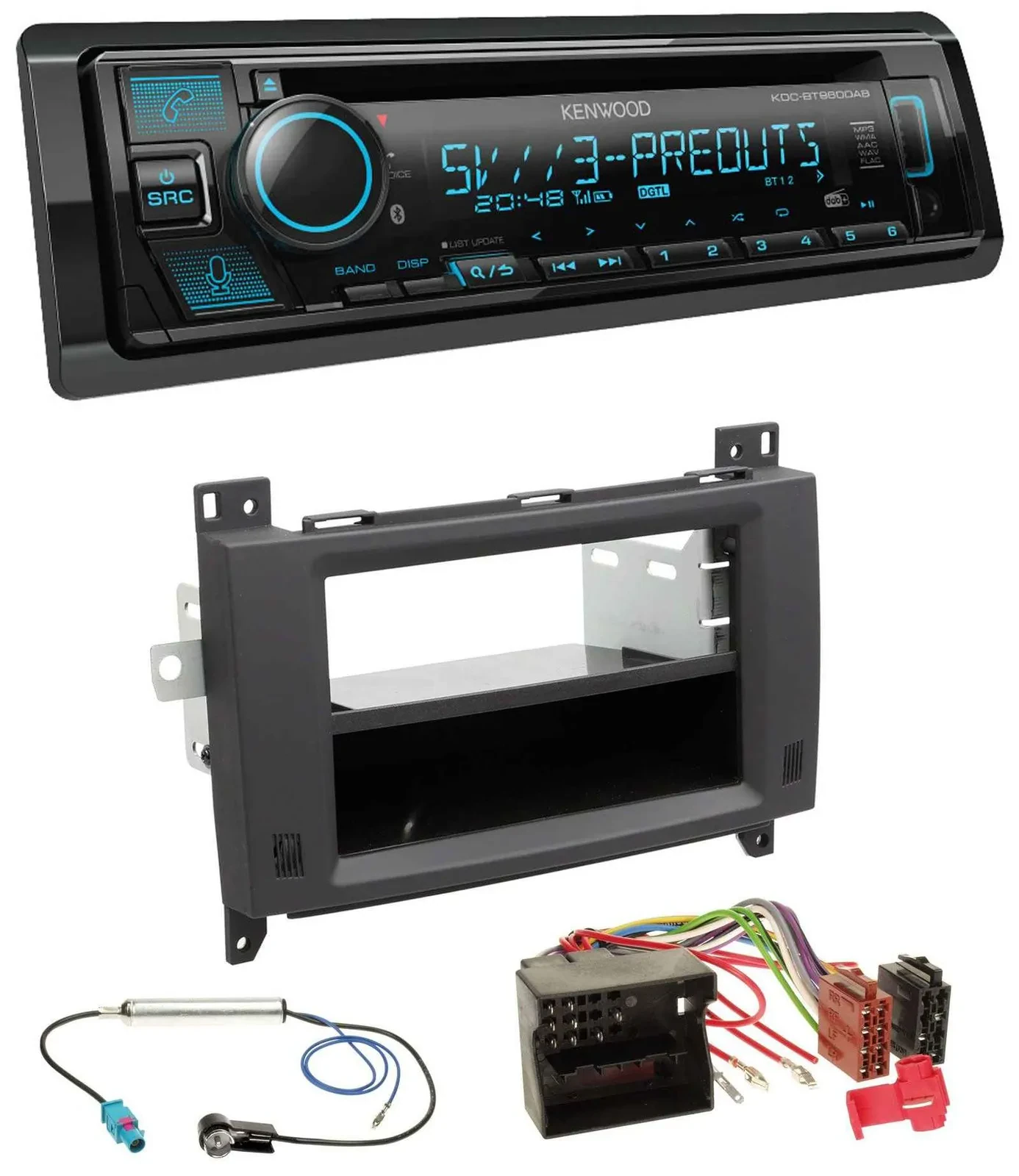 Автомагнитола Kenwood Bluetooth USB CD MP3 DAB для Mercedes Vito/Viano (2006–2014)