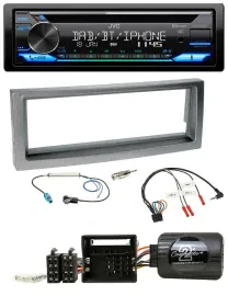 JVC Bluetooth Lenkrad USB DAB CD Autoradio für Citroen C5 ab 2005 grau-metallic