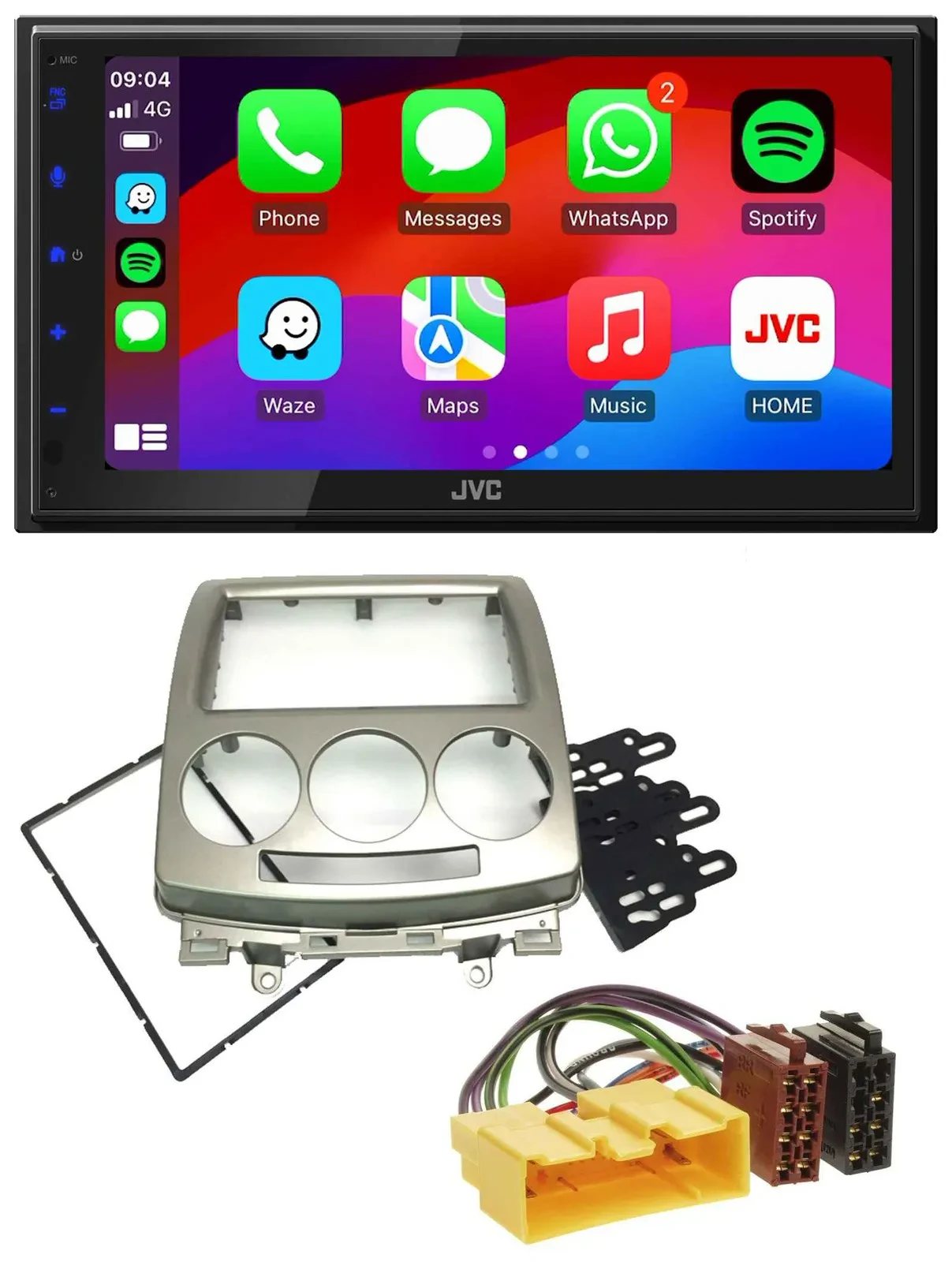Автомагнитола JVC 2DIN, Bluetooth, DAB, USB для Mazda 5 (CR, 2005–2010)