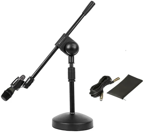 Mackie EM-89D Studio Recording Dynamic Microphone+Mic Cable+Desk Stand w/Boom