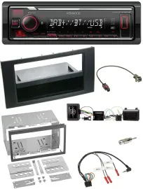 Kenwood Lenkrad Bluetooth USB DAB Autoradio für Ford Kuga 2008-2012 schwarz
