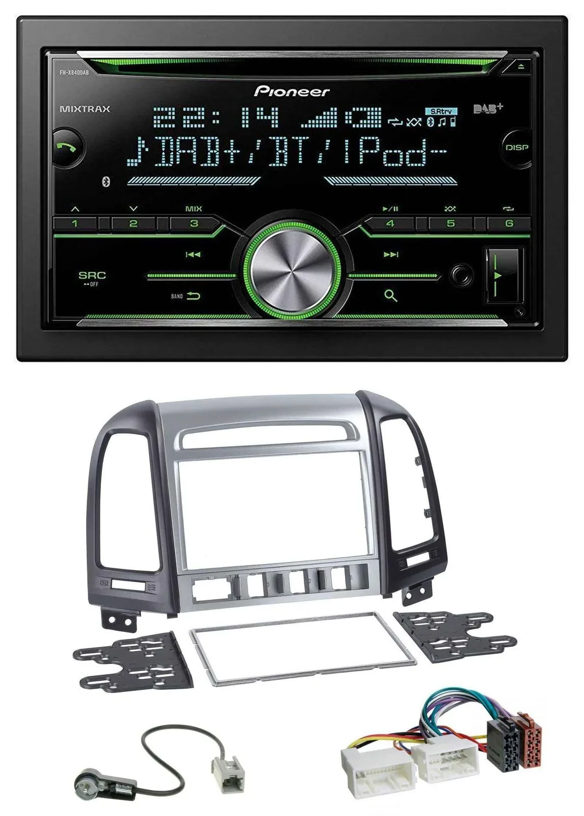 Pioneer Bluetooth MP3 DAB 2DIN USB CD Autoradio für Hyundai Santa Fe 4 Schalter
