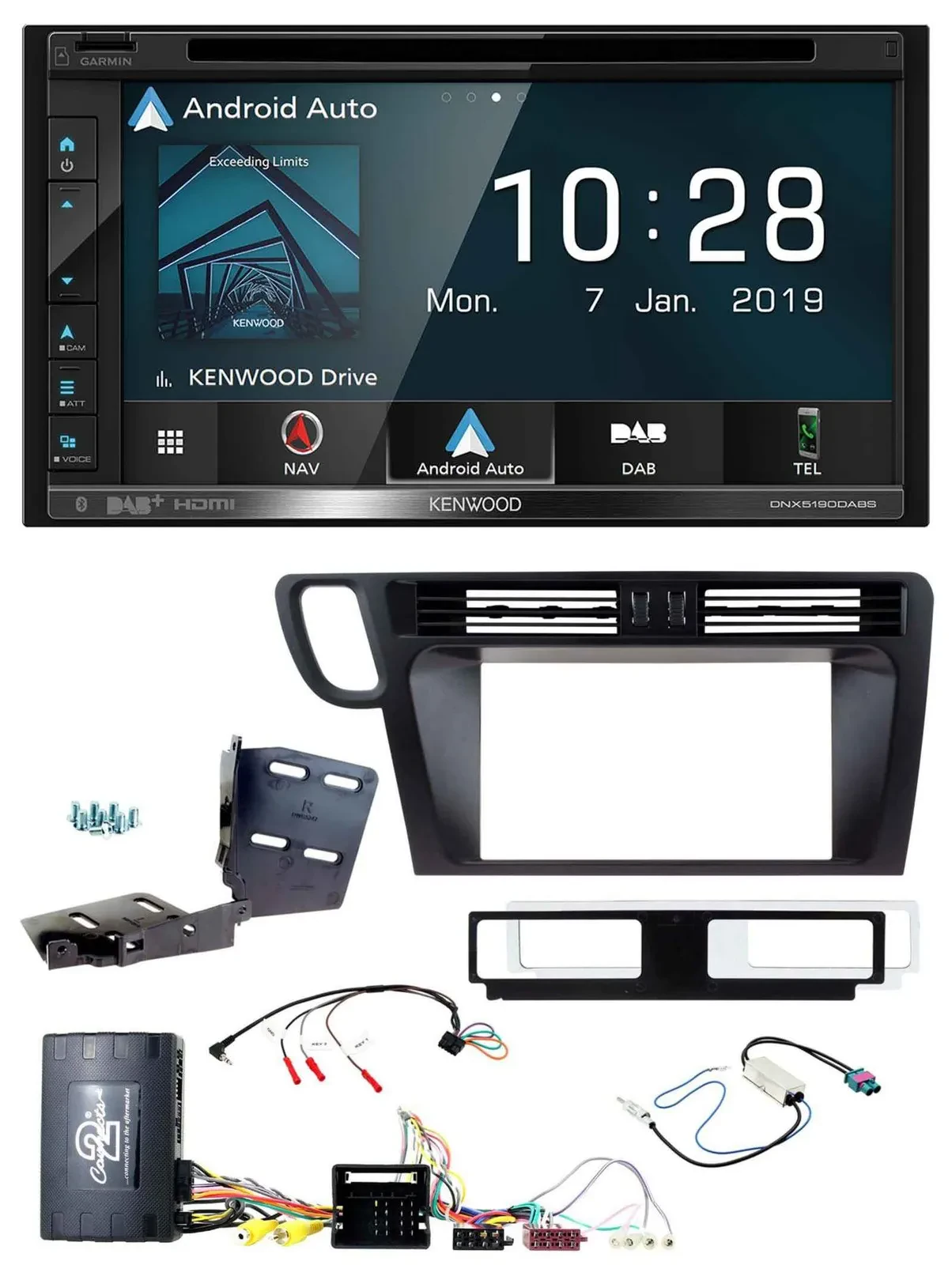 Kenwood DAB TMC USB 2DIN Lenkrad Bluetooth Navigation für Audi Q5 8R 08-17 Infoa