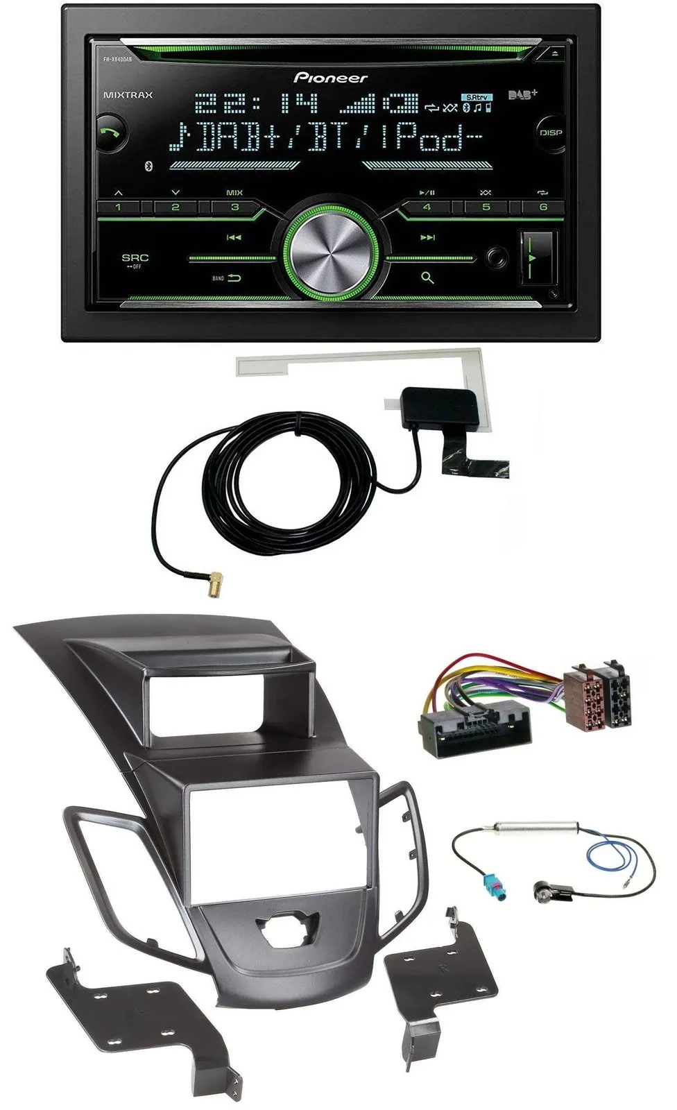 Pioneer CD USB MP3 Bluetooth 2DIN DAB Autoradio für Ford Fiesta 10-17 Display sc