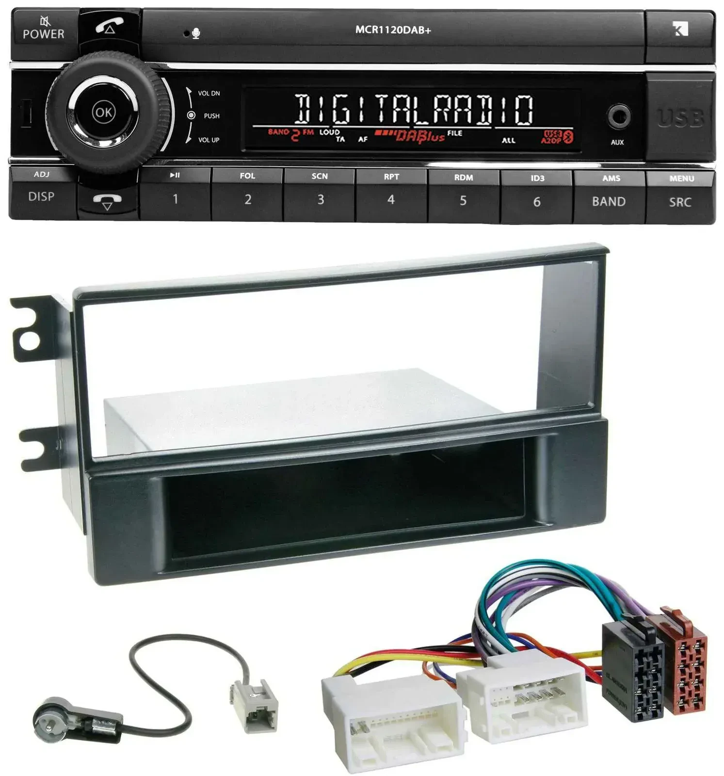 Kienzle Bluetooth MP3 USB DAB Autoradio für Kia Sportage II 08-10 neue Verkabelu
