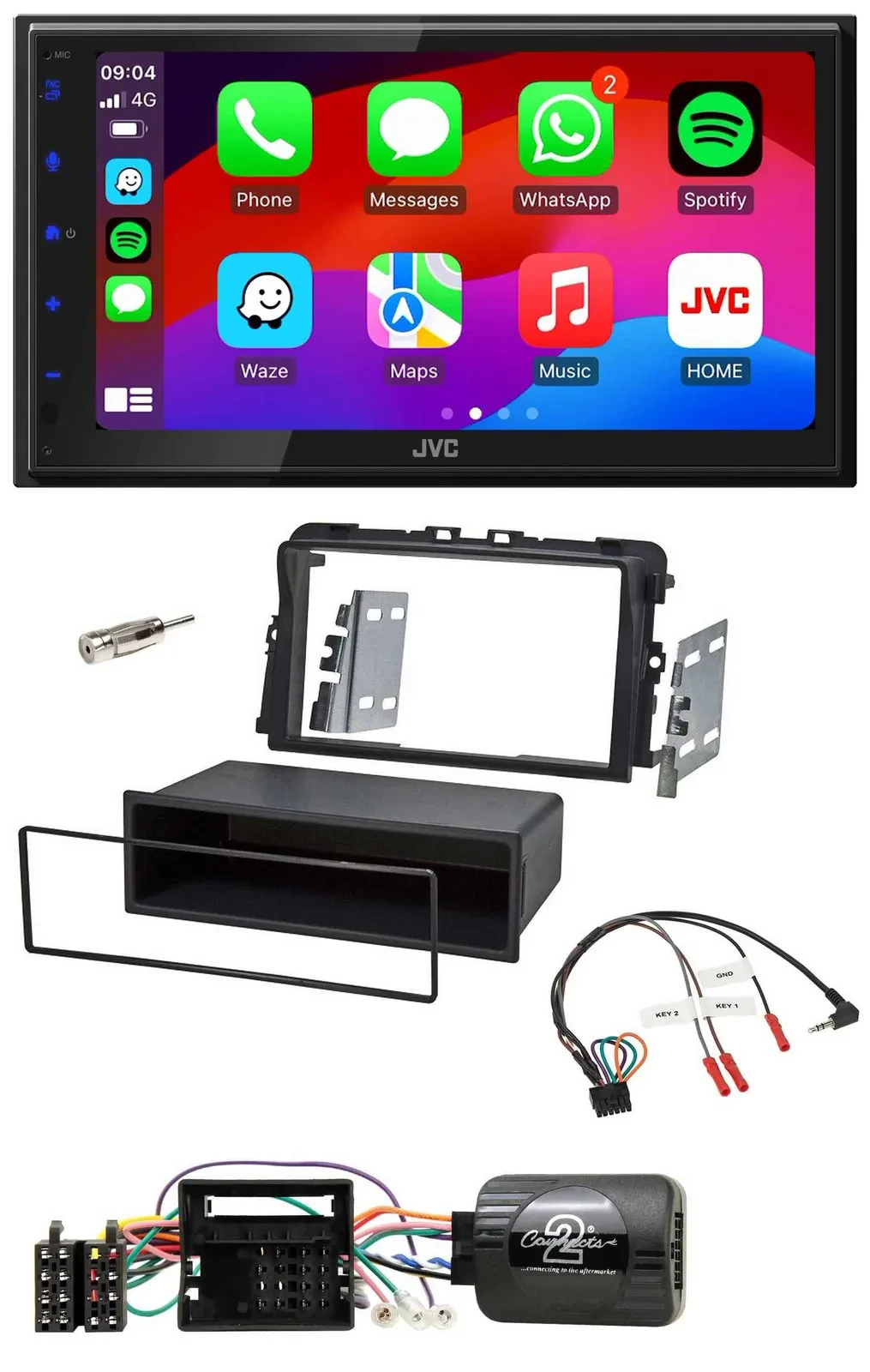 JVC Bluetooth 2DIN Lenkrad DAB USB Autoradio für Opel Vivaro 2011-2015