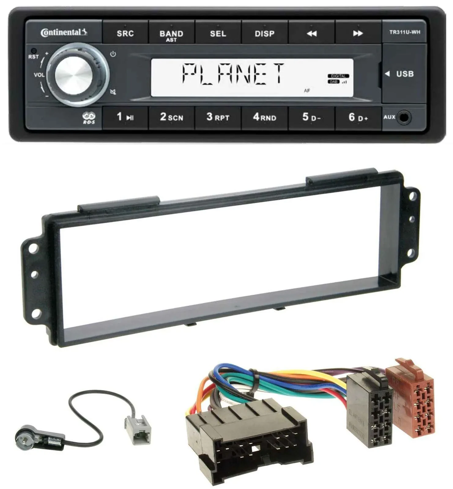 Continental USB MP3 AUX 1DIN Autoradio für Kia Picanto (2008-2011)
