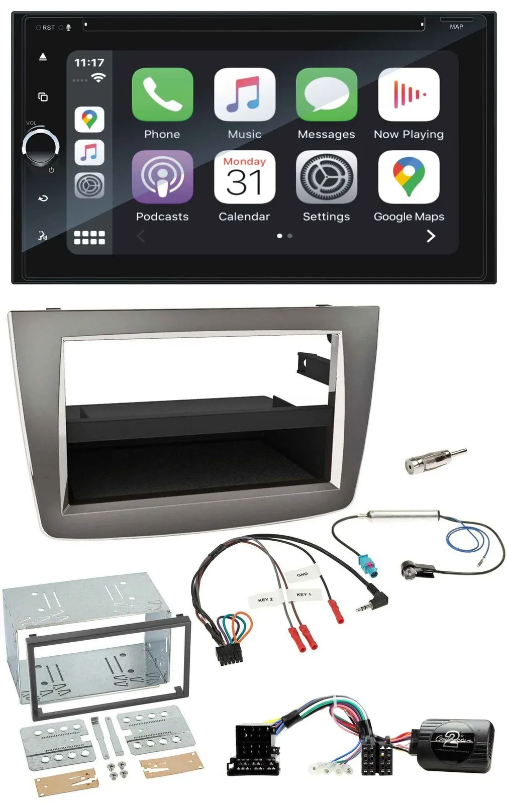 Blaupunkt DAB Lenkrad TMC Bluetooth USB 2DIN Navigation für Alfa Romeo Mito 2008