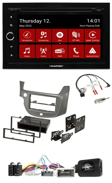 Blaupunkt 2DIN Lenkrad Bluetooth USB TMC DAB Navigation für Honda Jazz ab 2014 s