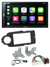 Автомагнитола для Toyota Yaris Pioneer 2DIN, DVD, DAB, Bluetooth, USB, черный