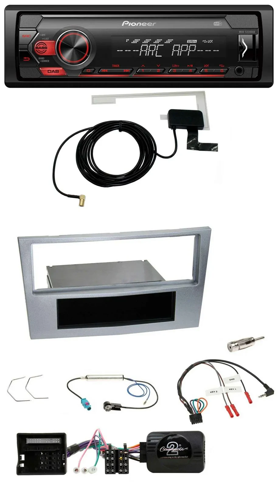 Автомагнитола Pioneer 1DIN USB DAB MP3 для Opel Astra H, Zafira B, Corsa D, матовая, поддержка управления с руля