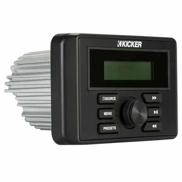 Kicker KMC3 | Gauge Style Amplified Marine Receiver with Bluetooth