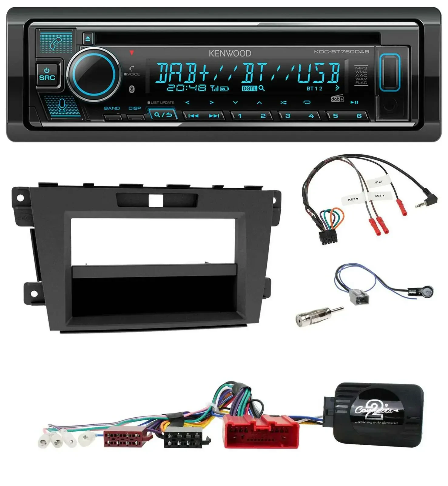 Автомагнитола Kenwood Bluetooth DAB USB CD для Mazda CX-7 2009–2013